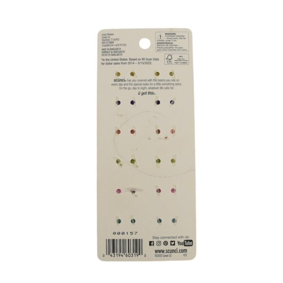 Scunci Flower Claw Hair Clips 12 Piece Set Yellow Purple Peach Pink Aqua - Picture 2 of 3